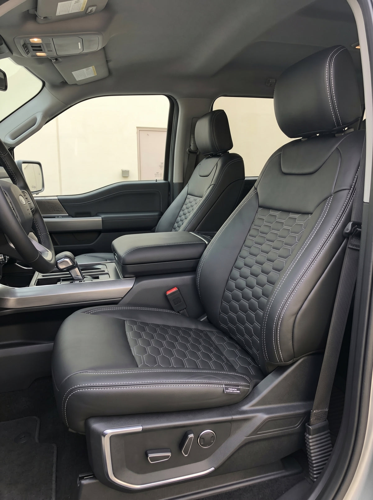 Black Custom Premium Genuine Leather Seat Covers