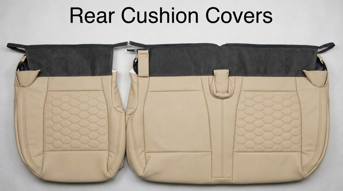 Beige Custom Premium Genuine Leather Seat Covers