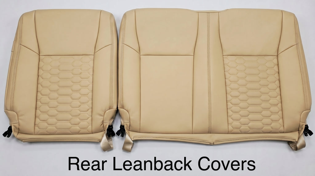 Beige Custom Premium Genuine Leather Seat Covers