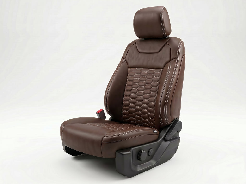 Coffee Custom Premium Genuine Leather Seat Covers