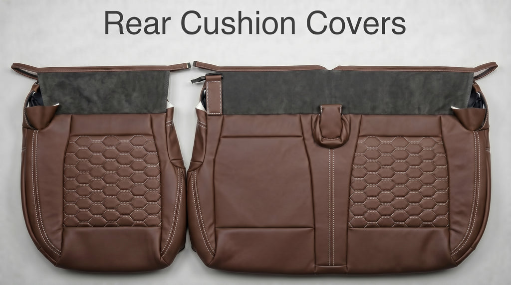 Coffee Custom Premium Genuine Leather Seat Covers