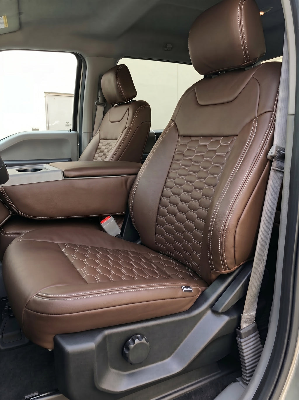 Coffee Custom Premium Genuine Leather Seat Covers