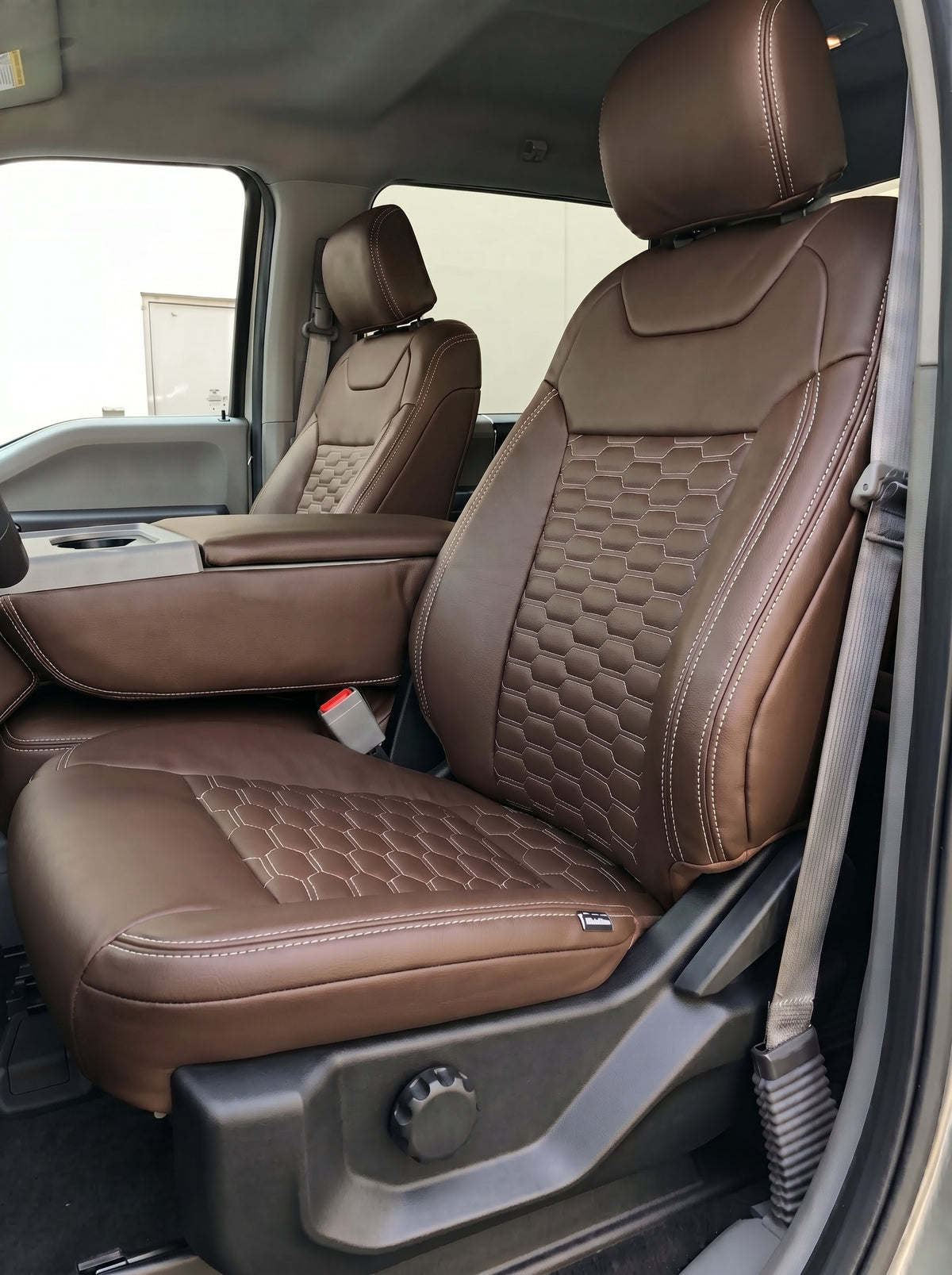 Coffee Custom Premium Genuine Leather Seat Covers