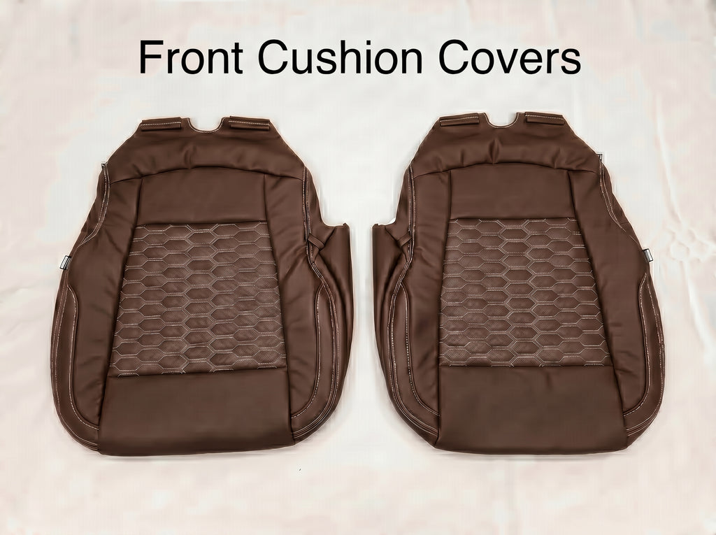 Coffee Custom Premium Genuine Leather Seat Covers