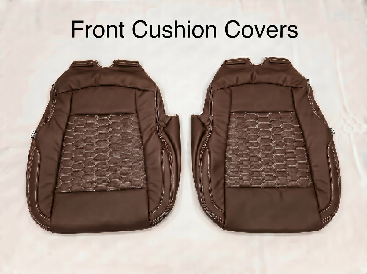 Coffee Custom Premium Genuine Leather Seat Covers