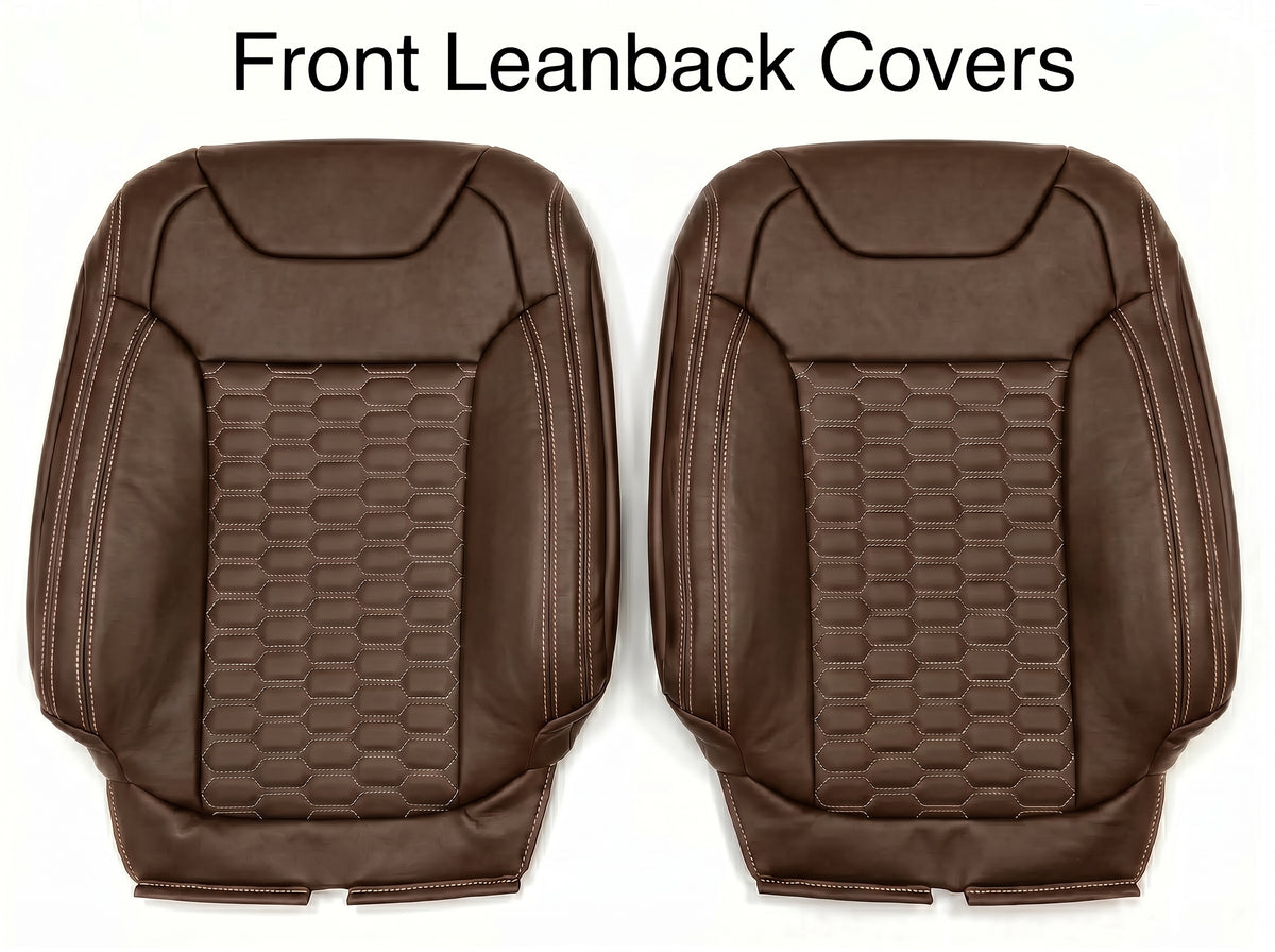 Coffee Custom Premium Genuine Leather Seat Covers