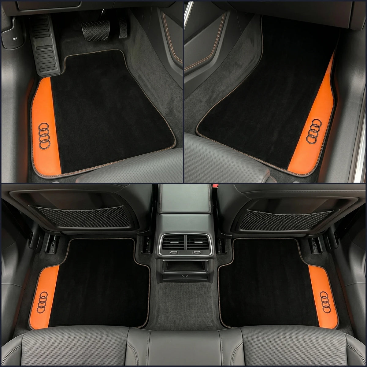 Handmade Orange Leather Carpet Floor Mats