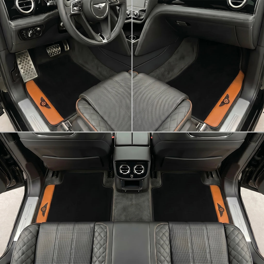 Handmade Orange Leather Carpet Floor Mats