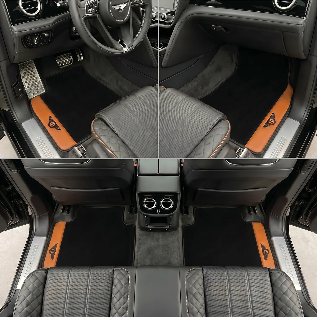 Handmade Orange Leather Carpet Floor Mats