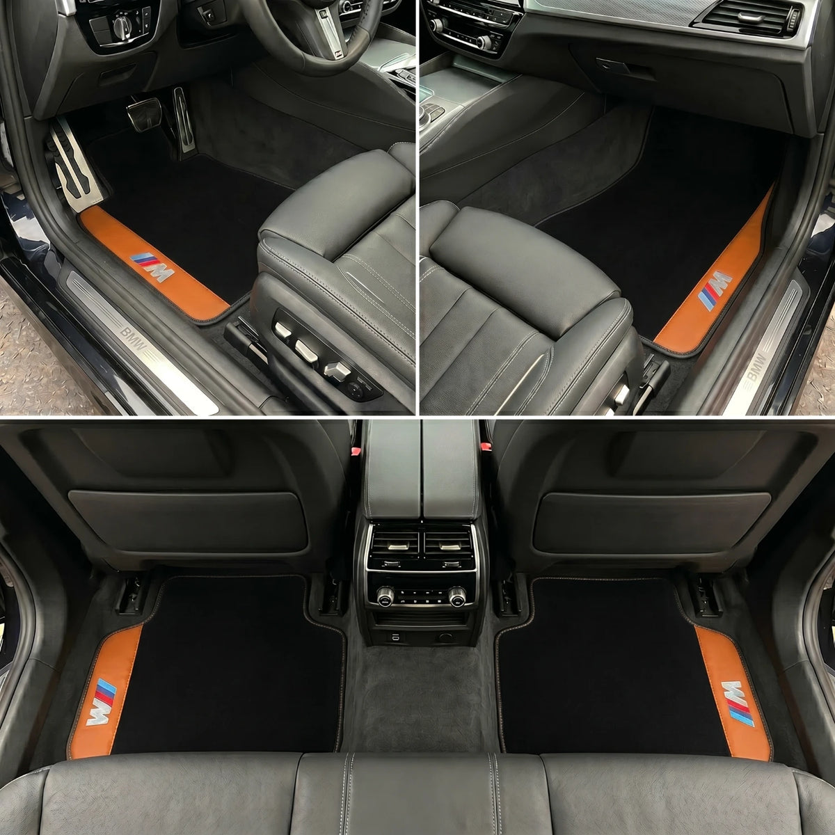Handmade Orange Leather Carpet Floor Mats