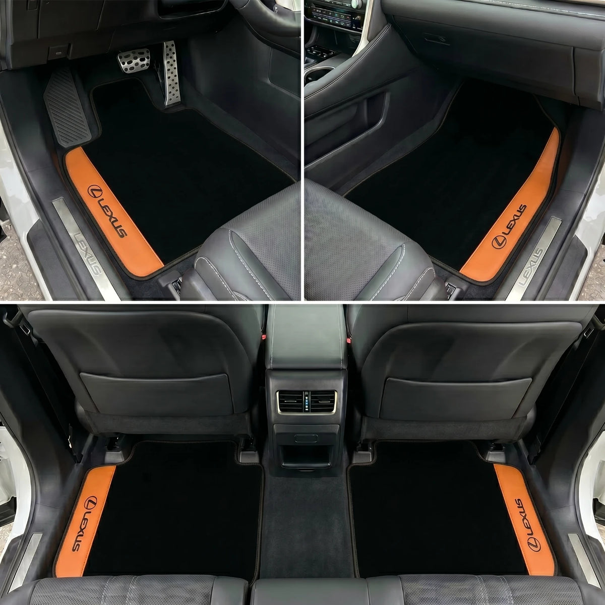 Handmade Orange Leather Carpet Floor Mats