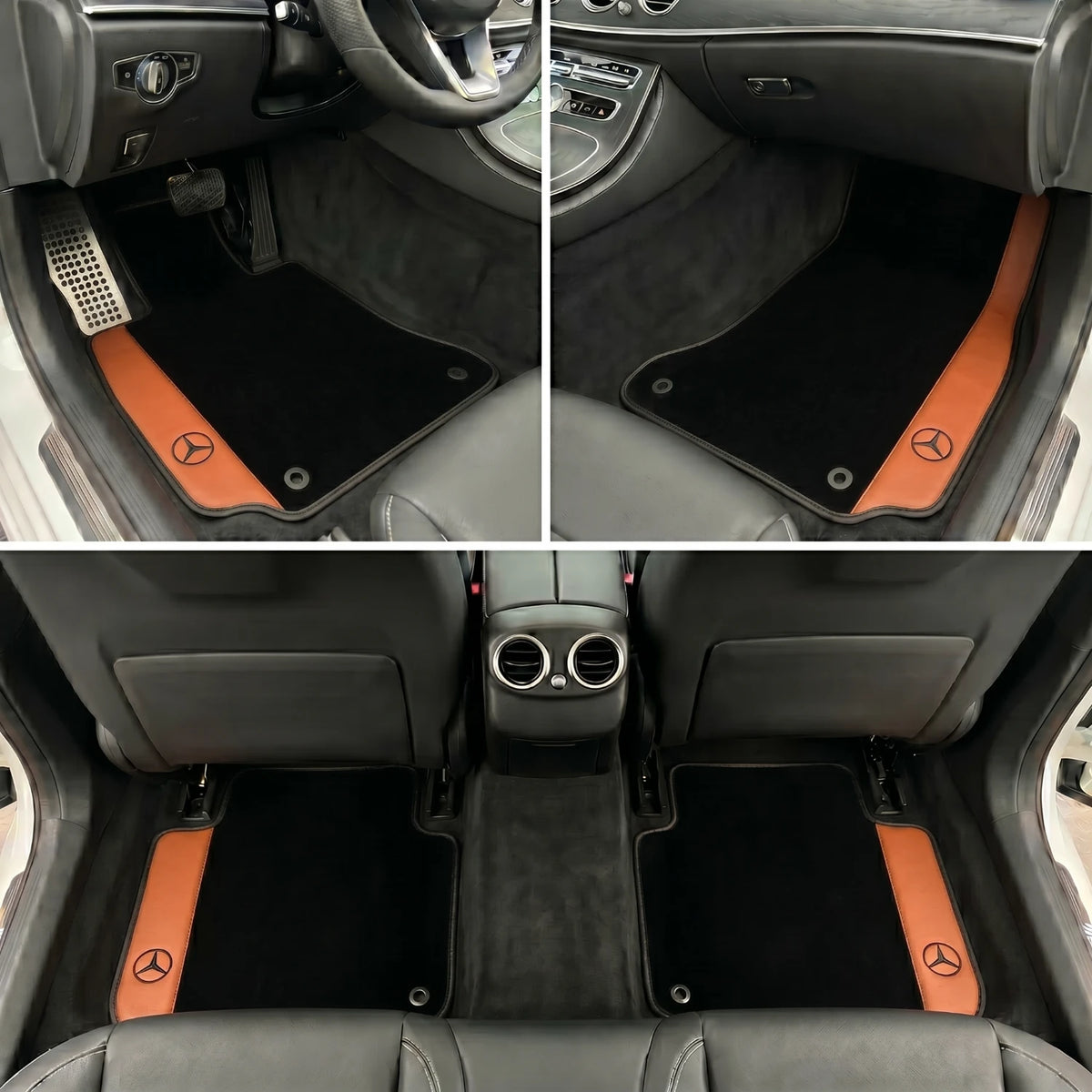 Handmade Orange Leather Carpet Floor Mats
