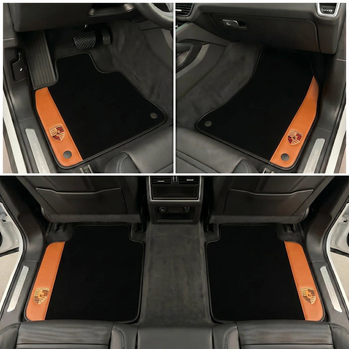 Handmade Orange Leather Carpet Floor Mats