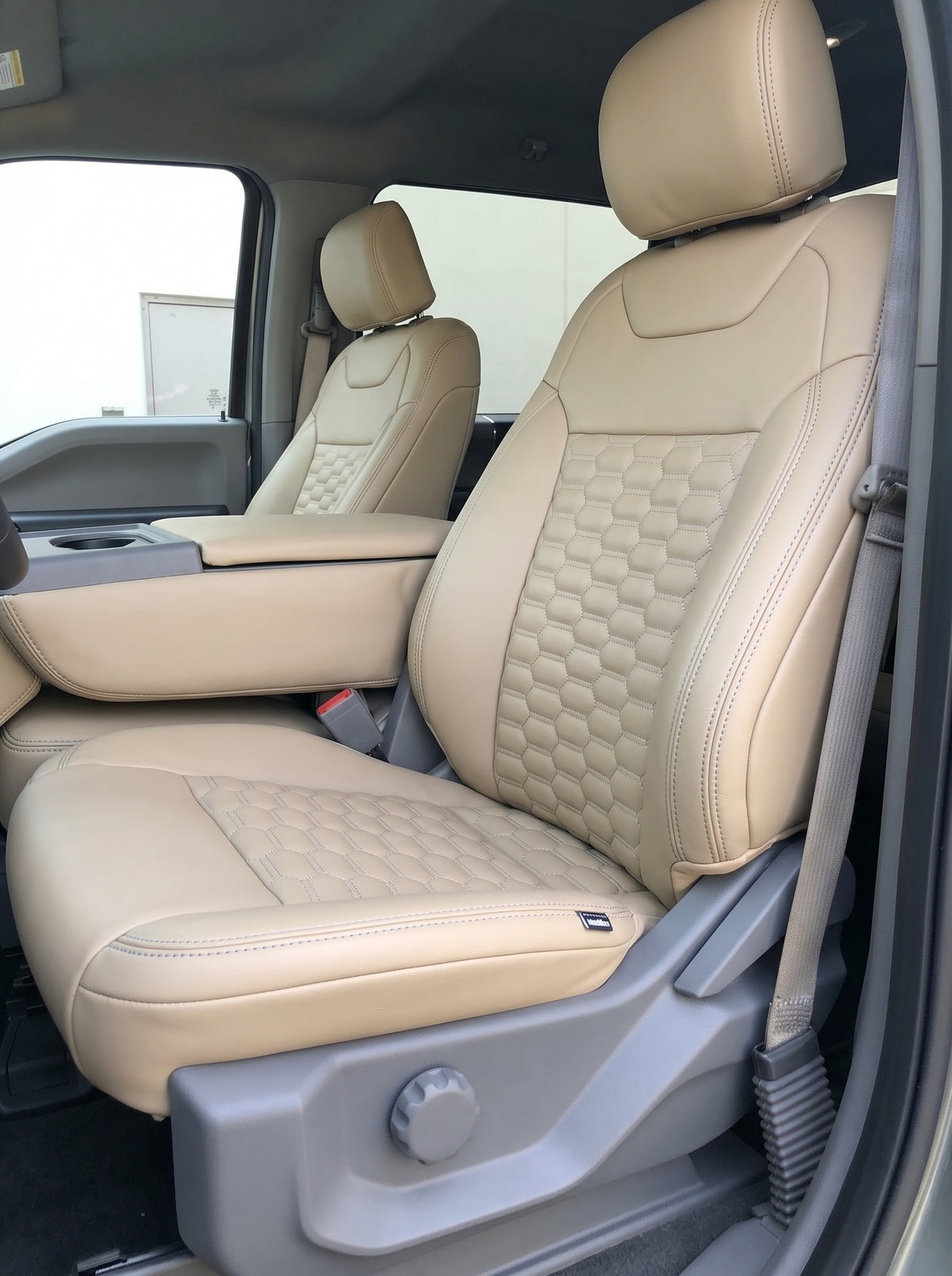 Beige Custom Premium Genuine Leather Seat Covers