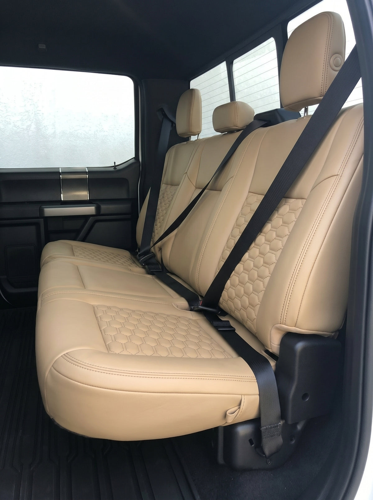 Beige Custom Premium Genuine Leather Seat Covers