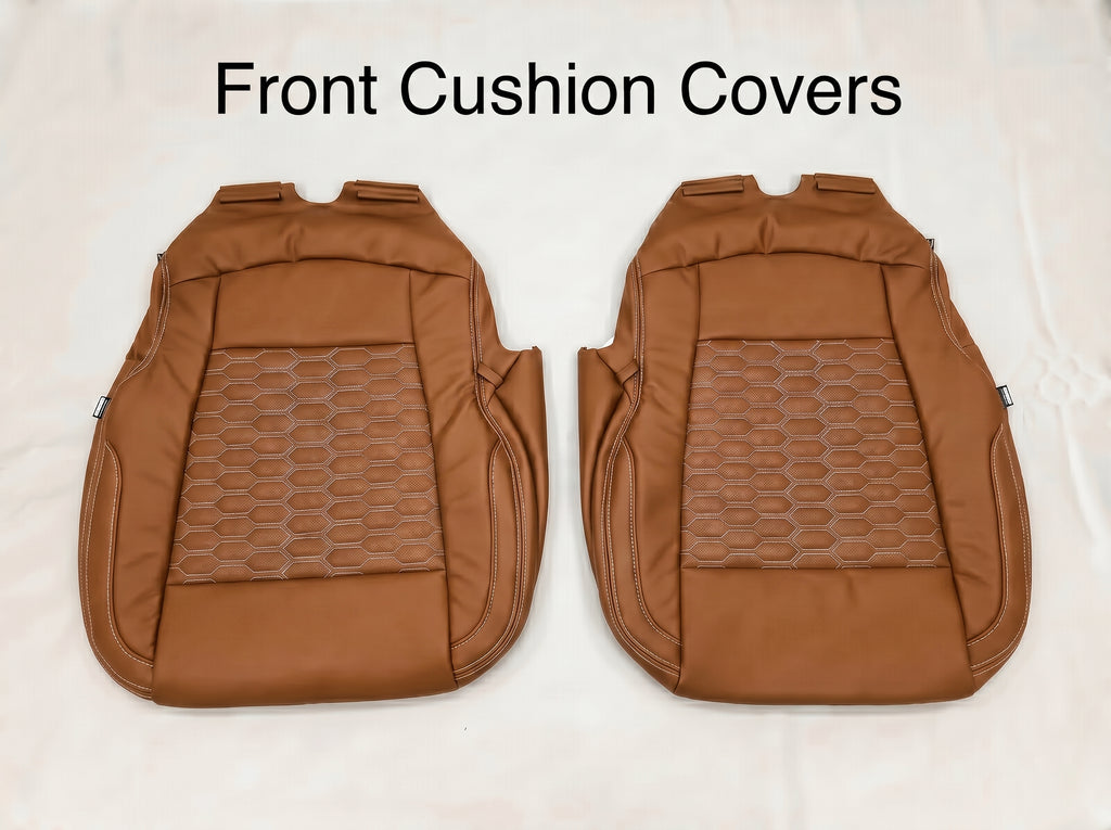 Tan Custom Premium Genuine Leather Seat Covers