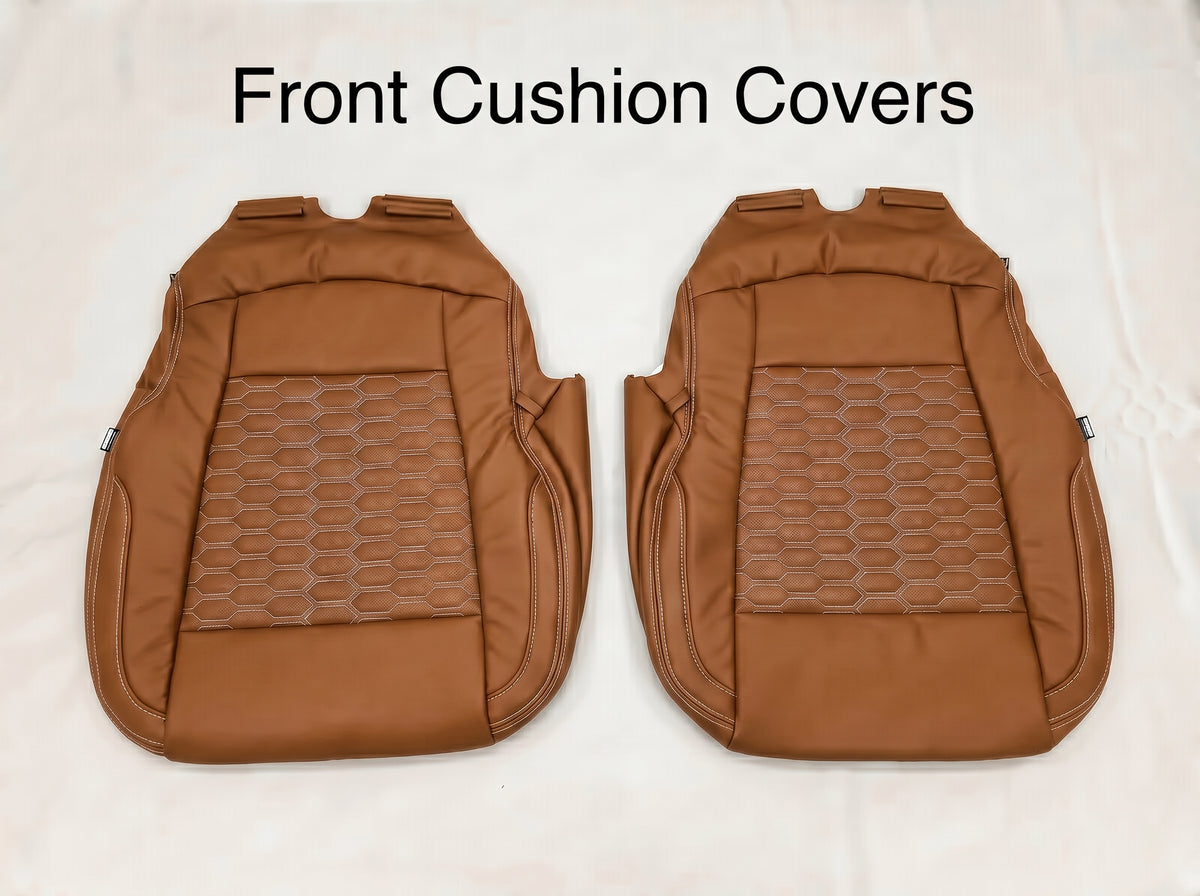 Tan Custom Premium Genuine Leather Seat Covers
