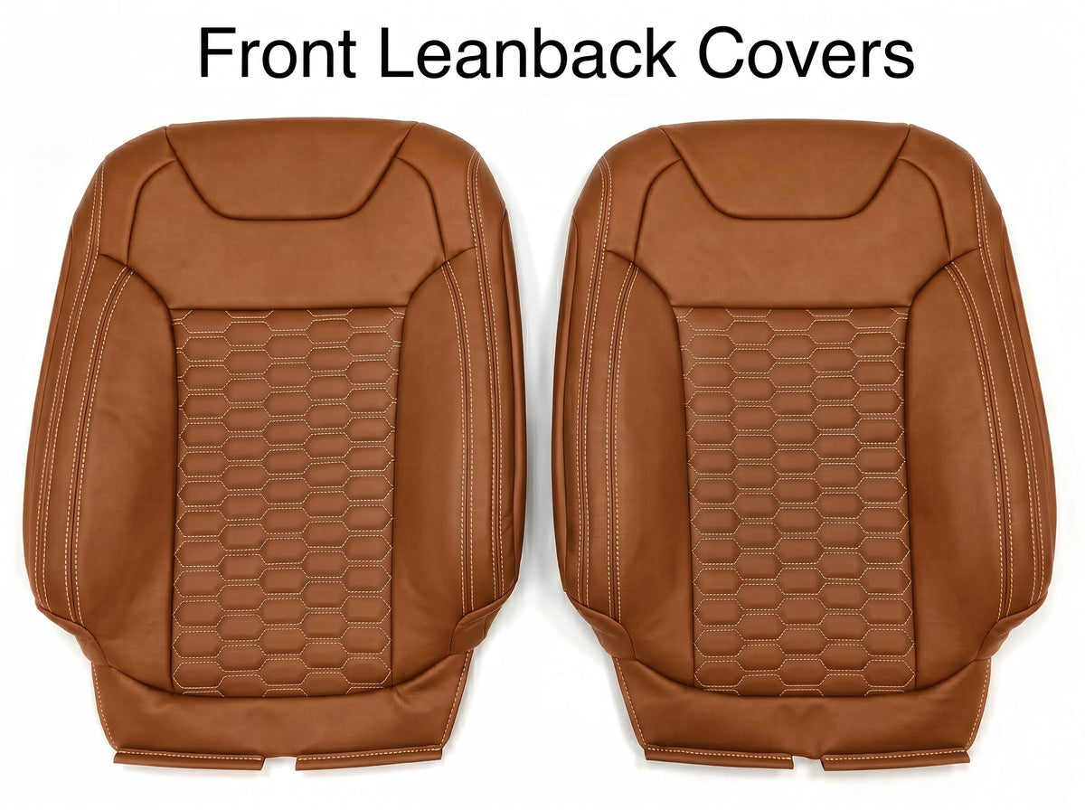 Tan Custom Premium Genuine Leather Seat Covers
