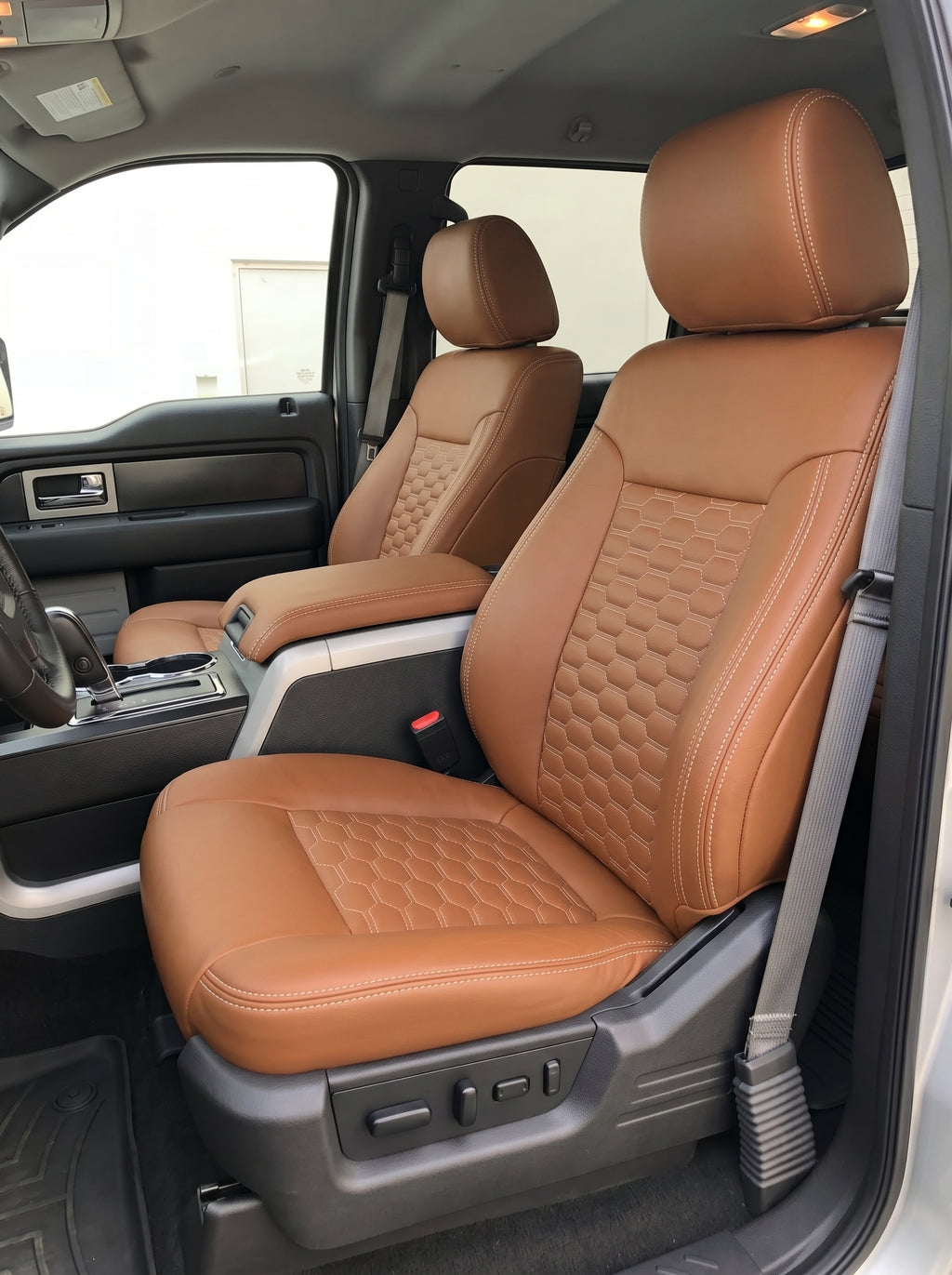Tan Custom Premium Genuine Leather Seat Covers