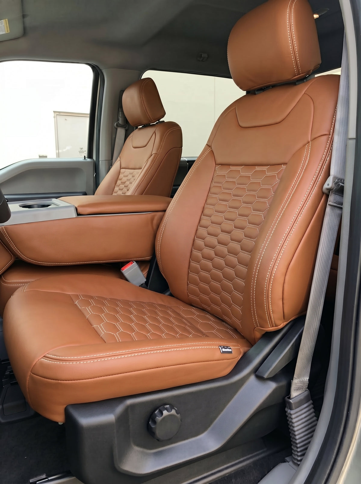 Tan Custom Premium Genuine Leather Seat Covers