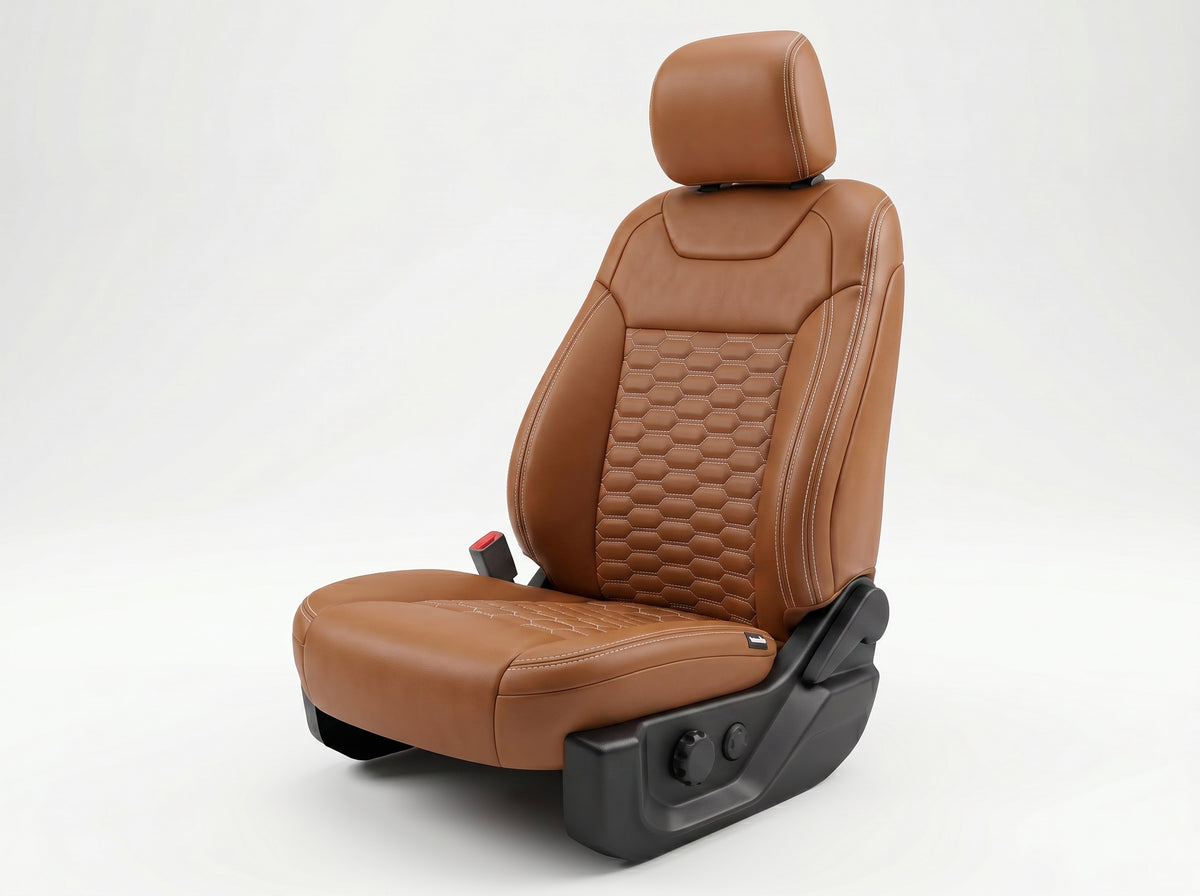 Tan Custom Premium Genuine Leather Seat Covers