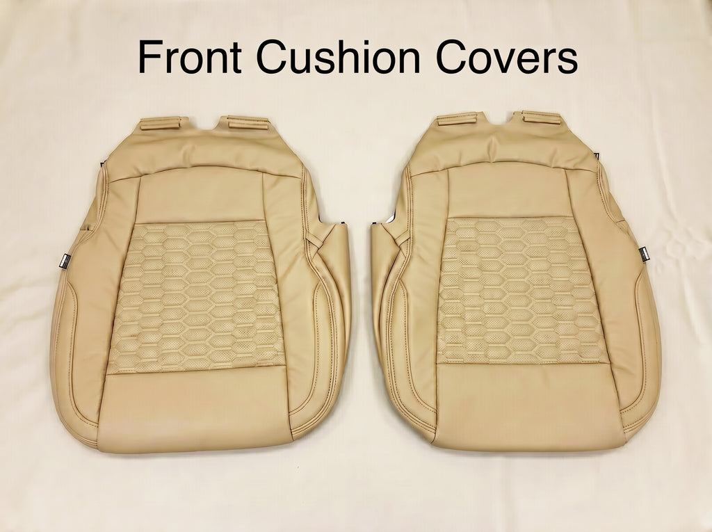 Beige Custom Premium Genuine Leather Seat Covers