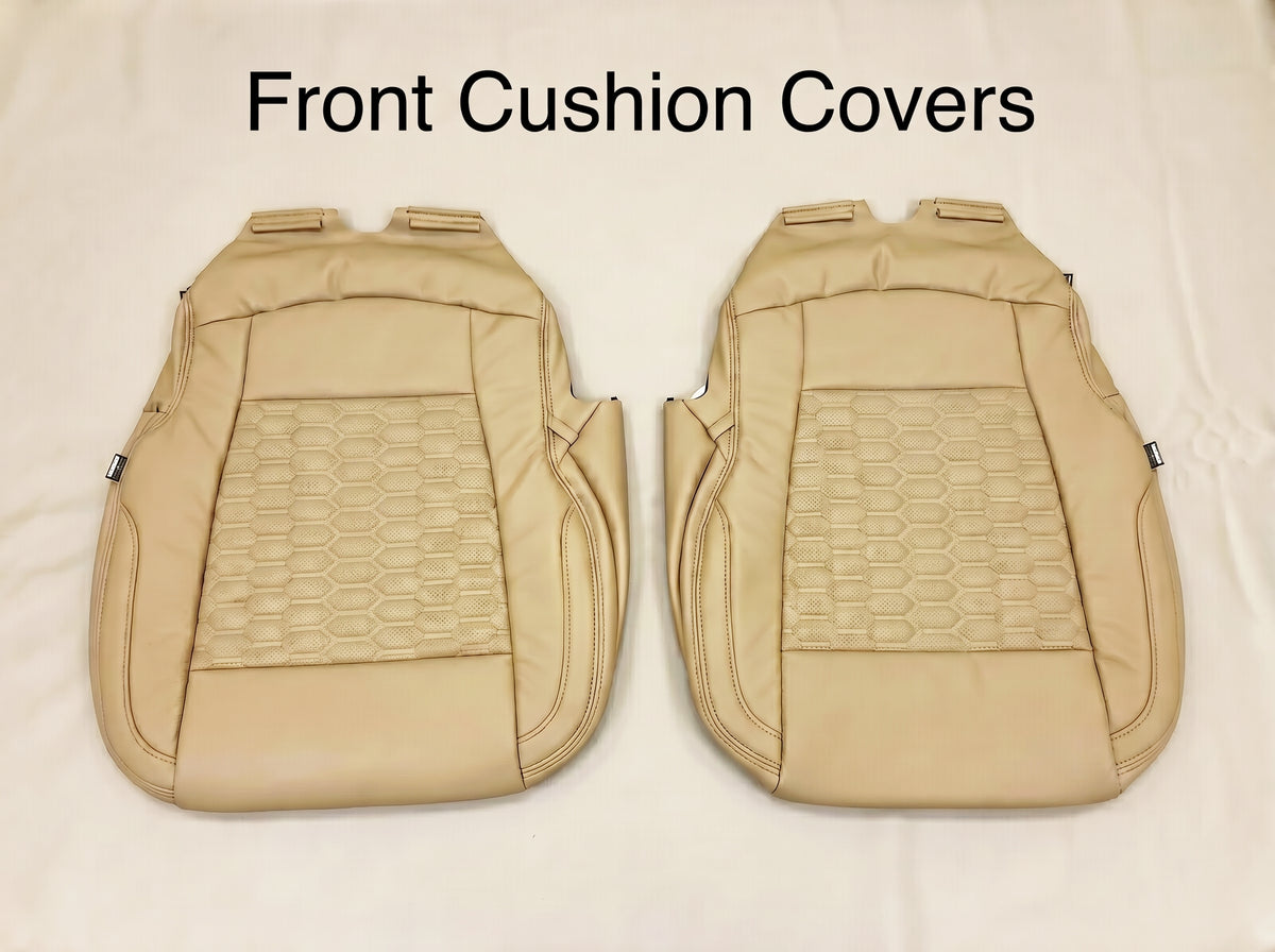 Beige Custom Premium Genuine Leather Seat Covers