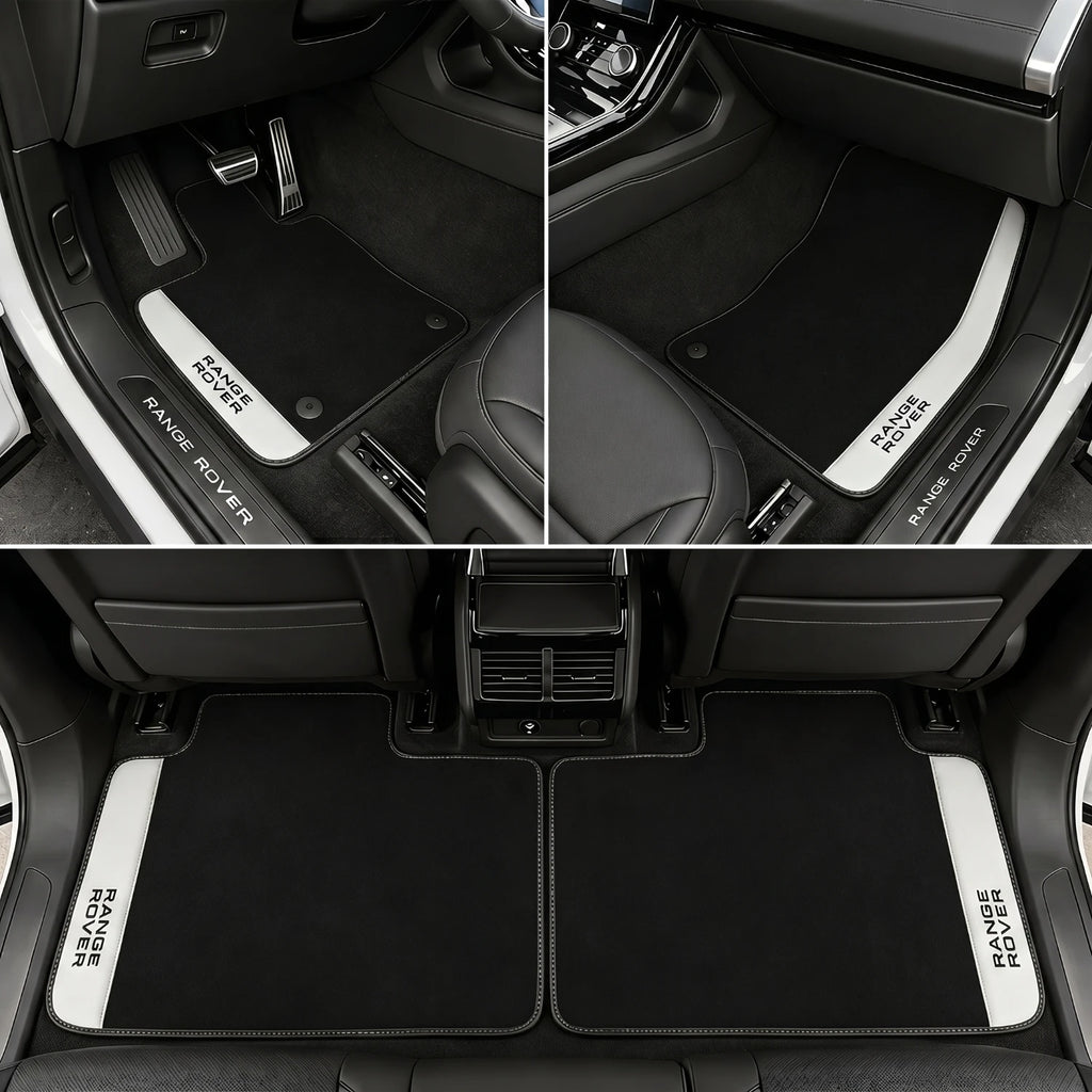 Handmade White Leather Carpet Floor Mats