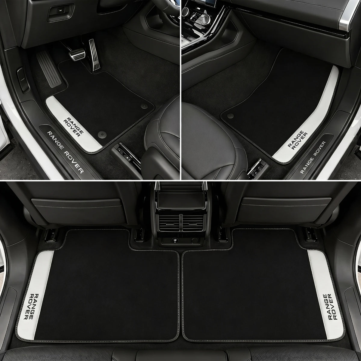 Handmade White Leather Carpet Floor Mats