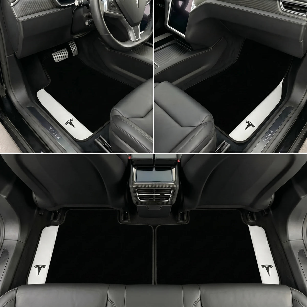 Handmade White Leather Carpet Floor Mats