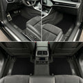 Handmade Black Leather Carpet Floor Mats