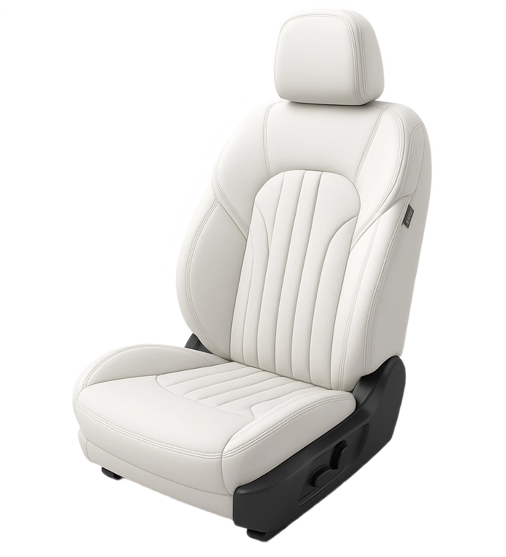Toyota Tacoma (2024+) Custom White Genuine Leather Seat Covers - WH-02