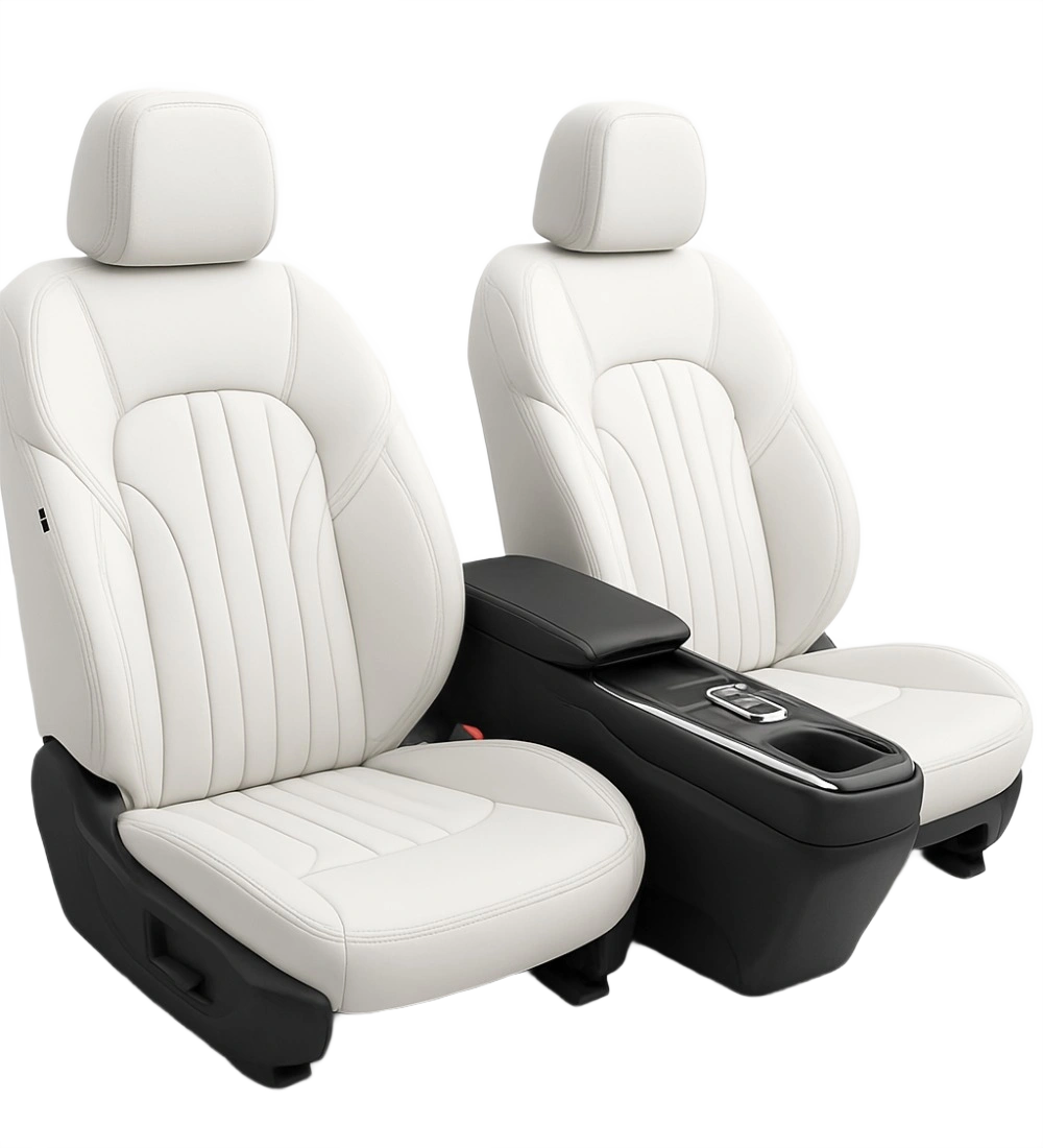 Alternative view of Toyota Tacoma (2024+) Custom White Genuine Leather Seat Covers - WH-02