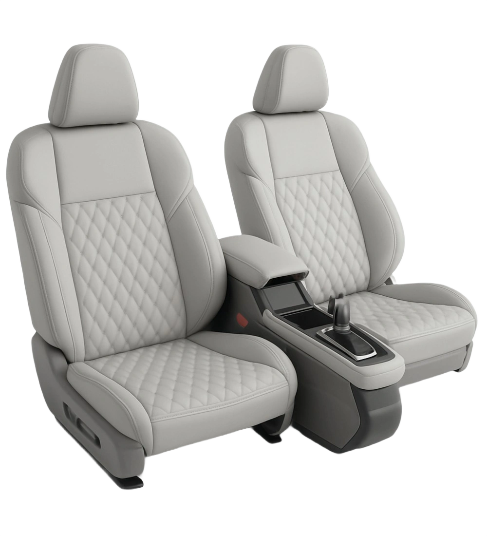 Alternative view of Toyota Tacoma (2024+) Custom White Genuine Leather Seat Covers - WH-06