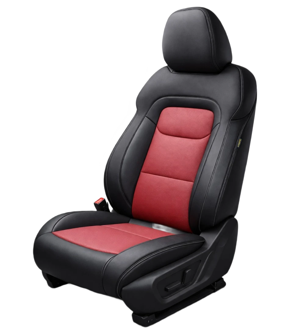 Toyota Tacoma (2024+) Custom Burgundy Genuine Leather Seat Covers - BU-07