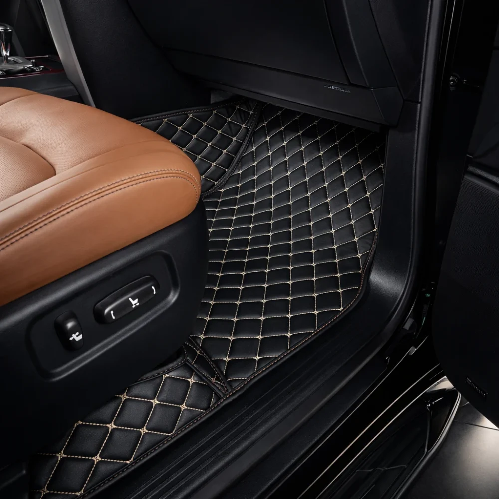 Alternative view of Black with Beige Stitching - Diamond Series