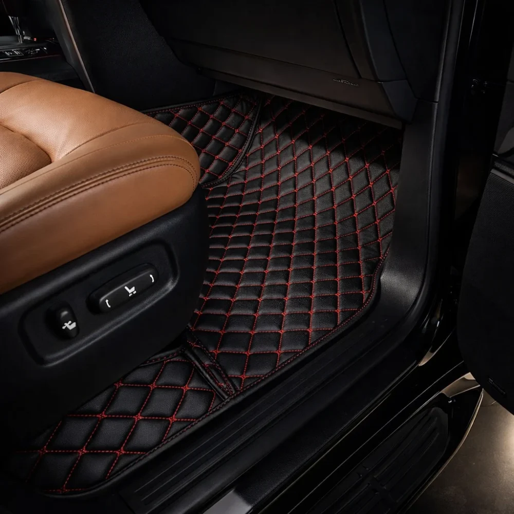 Alternative view of Black with Red Stitching - Diamond Series