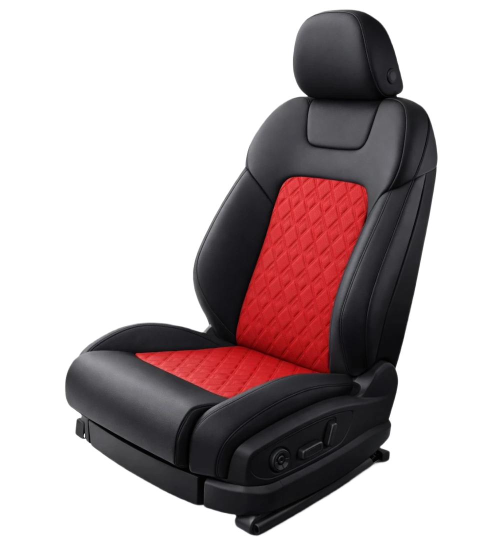 Toyota Tacoma (2024+) Custom Red Genuine Leather Seat Covers - RD-17