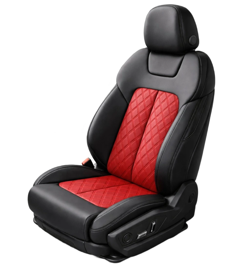 Toyota Tacoma (2024+) Custom Red Genuine Leather Seat Covers - RD-18