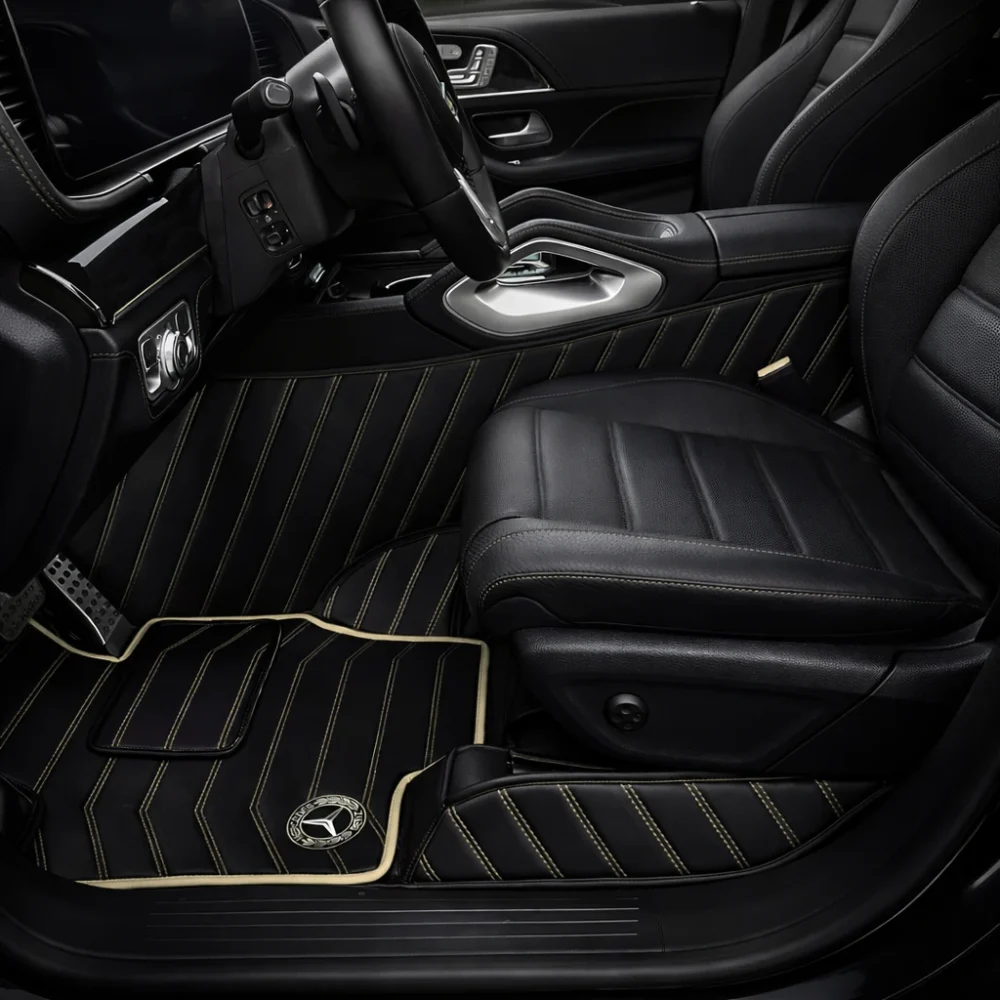 Alternative view of Black with Beige Stitching - Stripe Series