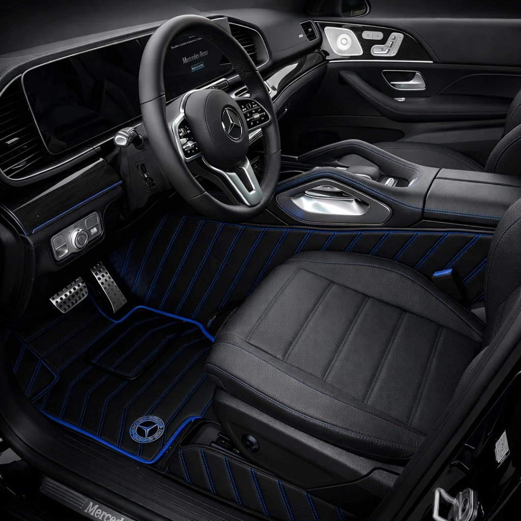 Black with Blue Stitching - Stripe Series
